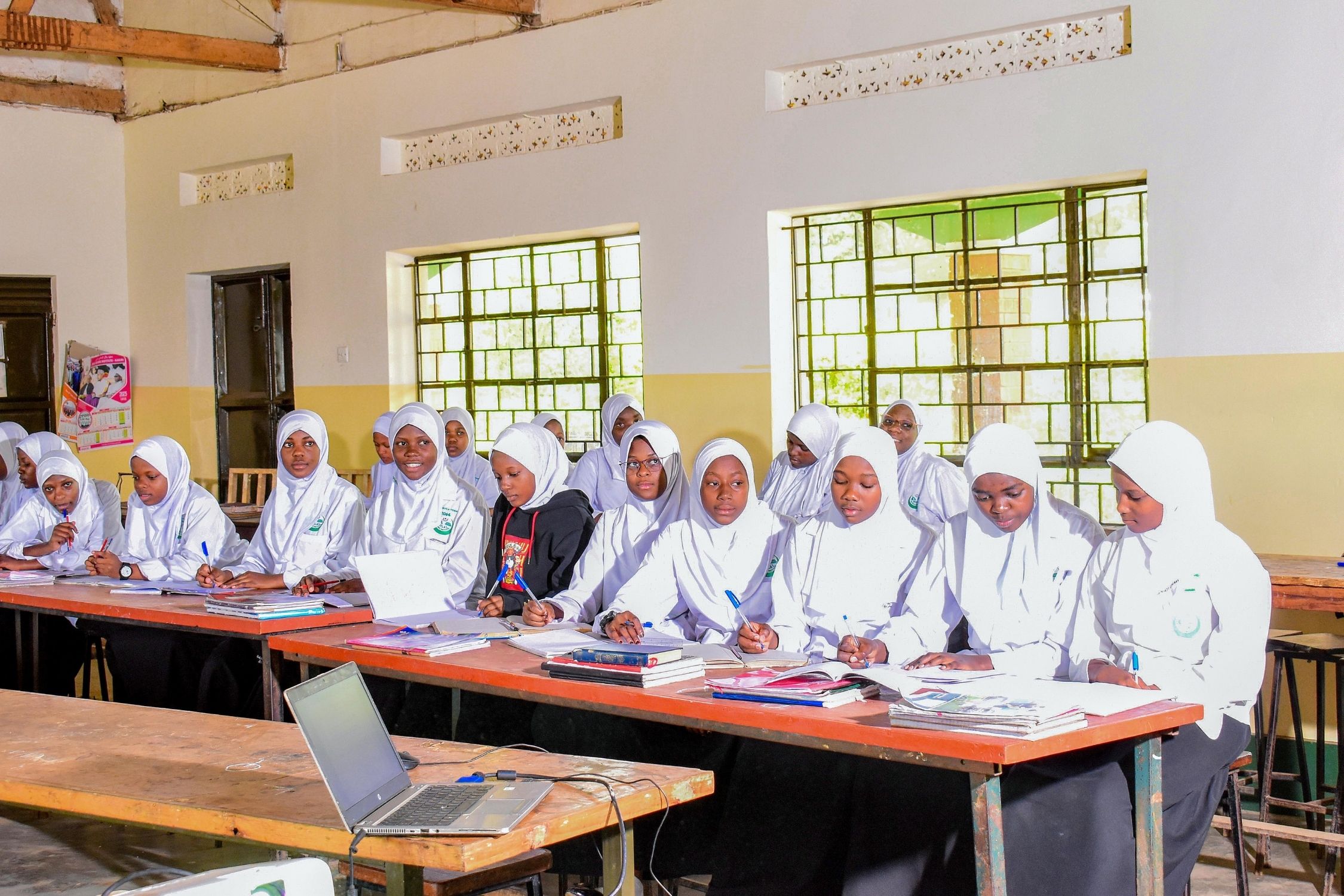 S.3 & S.4 girls in class at Bilal Islamic Institute — photograph 24